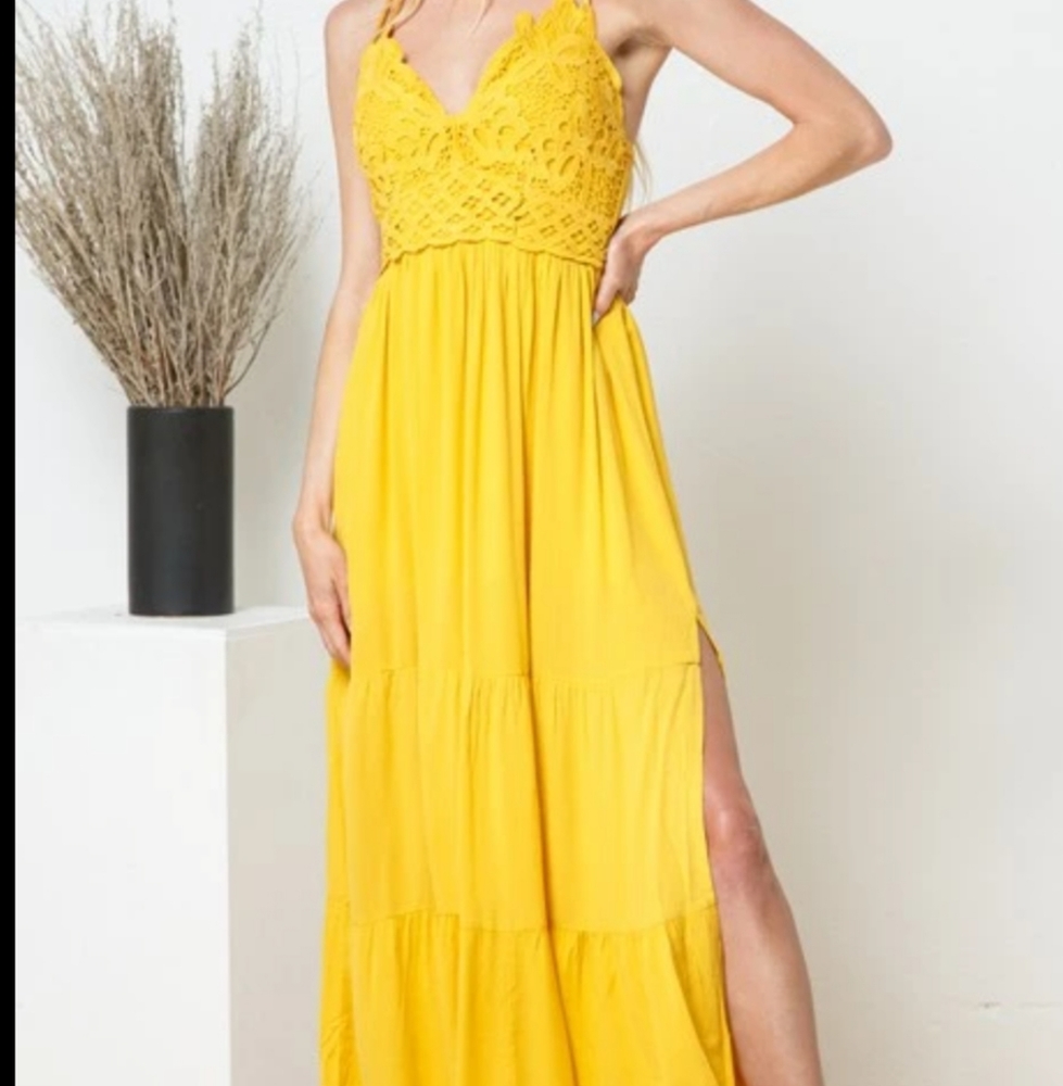 Bralette beautiful yellow slip sundress